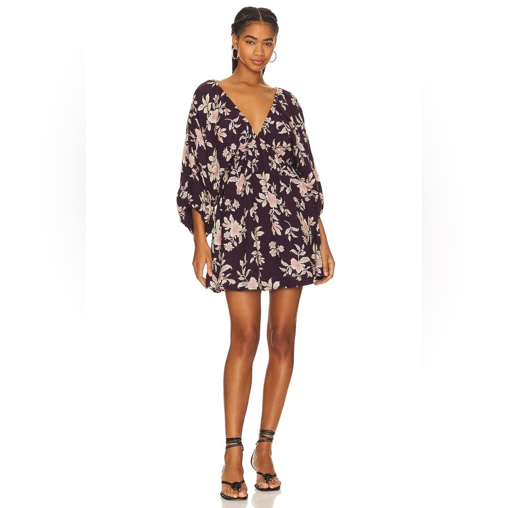 FREE PEOPLE  Portia Mini Dress in Black Cherry